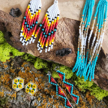 Load image into Gallery viewer, Indigenous Hand Beaded Dangles