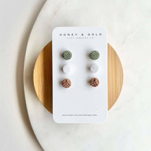 Load image into Gallery viewer, Honey & Gold Clay Studs