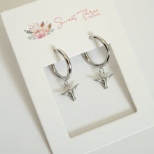 Load image into Gallery viewer, Boho Bull Hoops