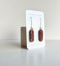 Load image into Gallery viewer, Honey & Gold Clay Dangle Earrings