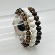 Load image into Gallery viewer, Smoky Quartz, Natural Howlite and Brown Snowflake Obsidian - Small
