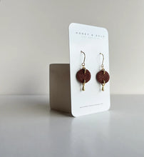 Load image into Gallery viewer, Honey & Gold Clay Dangle Earrings