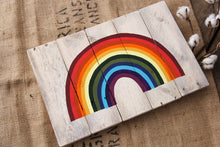 Load image into Gallery viewer, Rainbow Wood Pallet Sign