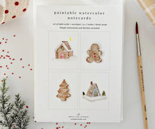 Load image into Gallery viewer, Holiday Watercolor Paint Notecard