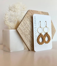 Load image into Gallery viewer, Honey & Gold Clay Dangle Earrings