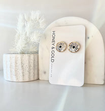 Load image into Gallery viewer, Honey & Gold Clay Studs