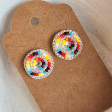 Load image into Gallery viewer, Indigenous Hand Beaded Round Studs