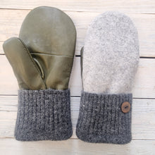 Load image into Gallery viewer, Luxe Wool Mittens with Leather or Suede