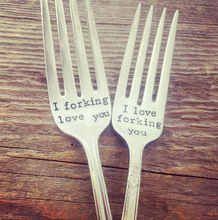 Load image into Gallery viewer, Hand Stamped Forks