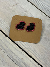 Load image into Gallery viewer, Indigenous Hand Beaded Heart Studs
