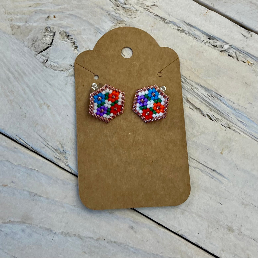 Indigenous Hand Beaded Kohkom Studs