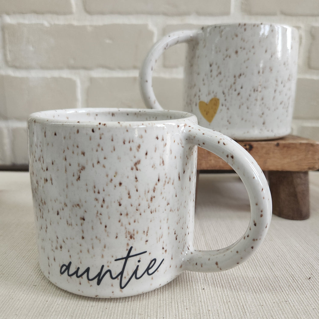 Family Speckled Heart Mugs