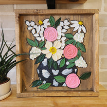 Load image into Gallery viewer, Handpainted Floral Art Framed
