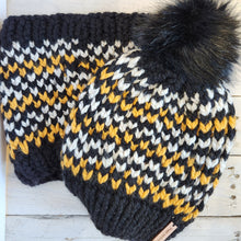 Load image into Gallery viewer, Piggy Knitty Adult Toque &amp; Cowl Set
