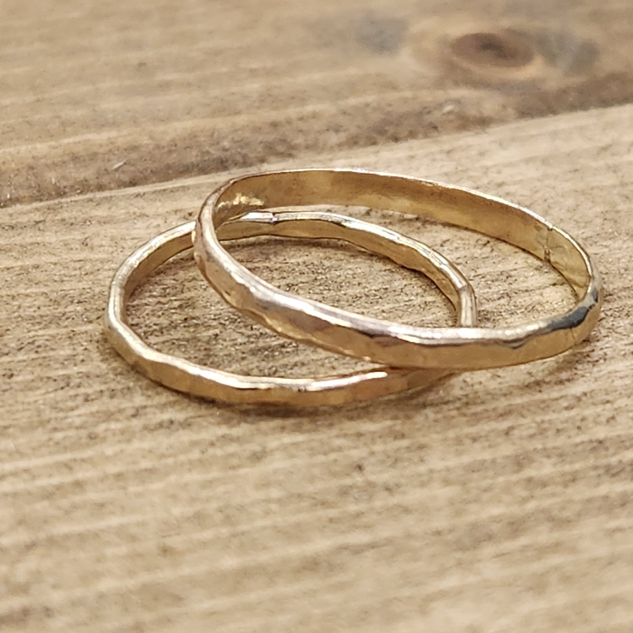 Stacking Ring Hammered Gold
