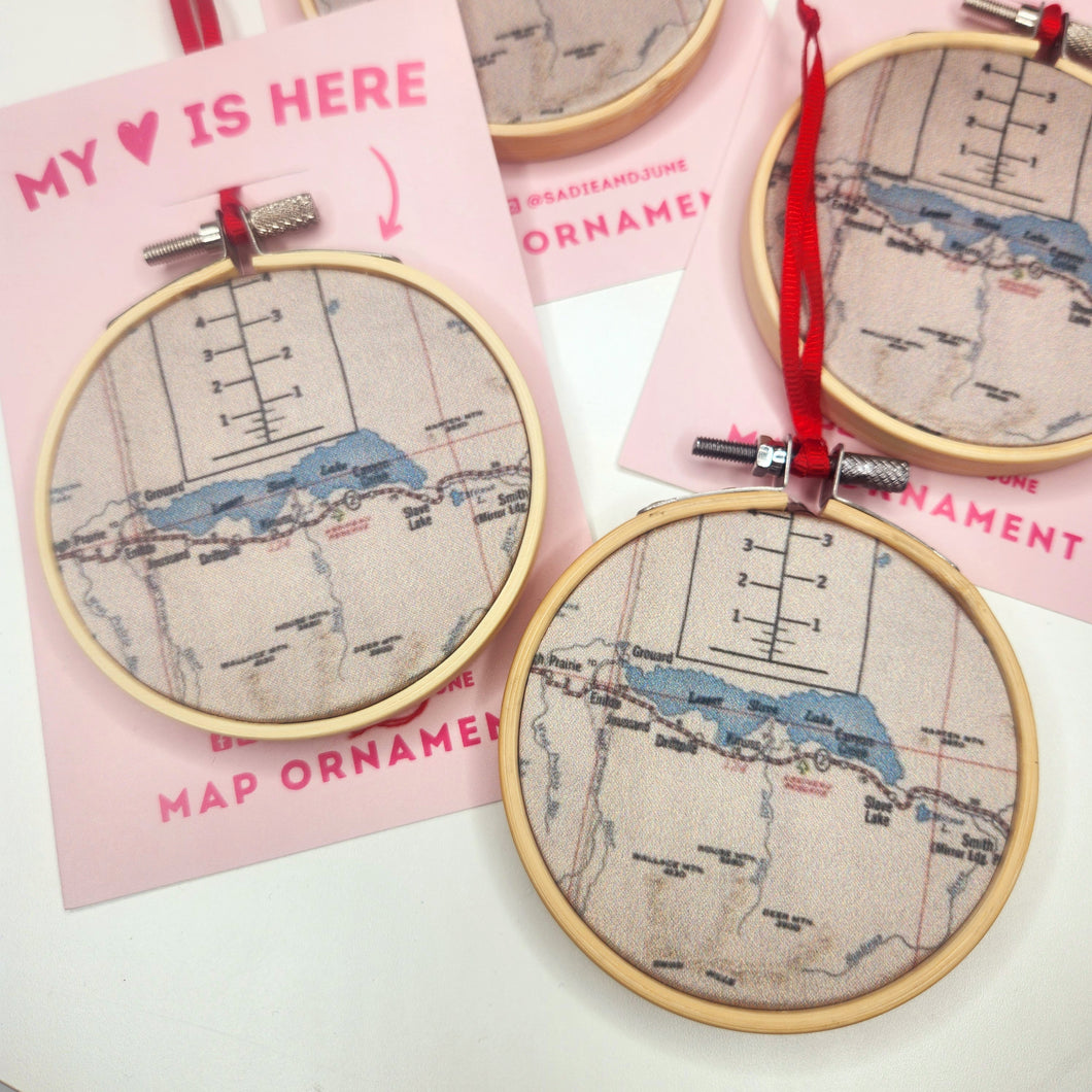 Slave Lake Map Ornament