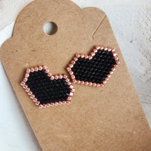 Load image into Gallery viewer, Indigenous Hand Beaded Heart Studs
