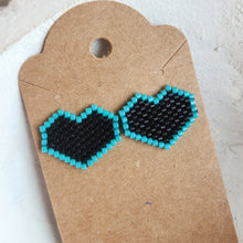 Load image into Gallery viewer, Indigenous Hand Beaded Heart Studs
