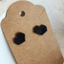 Load image into Gallery viewer, Indigenous Hand Beaded Heart Studs
