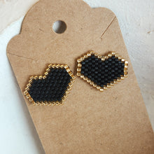 Load image into Gallery viewer, Indigenous Hand Beaded Heart Studs
