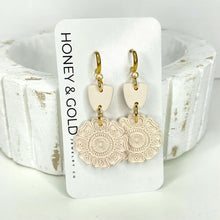 Load image into Gallery viewer, Honey &amp; Gold Clay Dangle Earrings (Summer)
