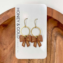 Load image into Gallery viewer, Honey &amp; Gold Clay Dangle Earrings (Summer)
