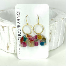 Load image into Gallery viewer, Honey &amp; Gold Clay Dangle Earrings (Summer)
