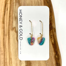 Load image into Gallery viewer, Honey &amp; Gold Clay Dangle Earrings (Summer)
