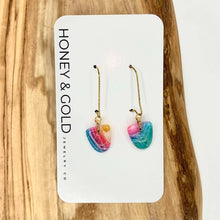 Load image into Gallery viewer, Honey &amp; Gold Clay Dangle Earrings (Summer)
