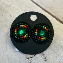 Load image into Gallery viewer, Indigenous Hand Beaded Large Round Studs
