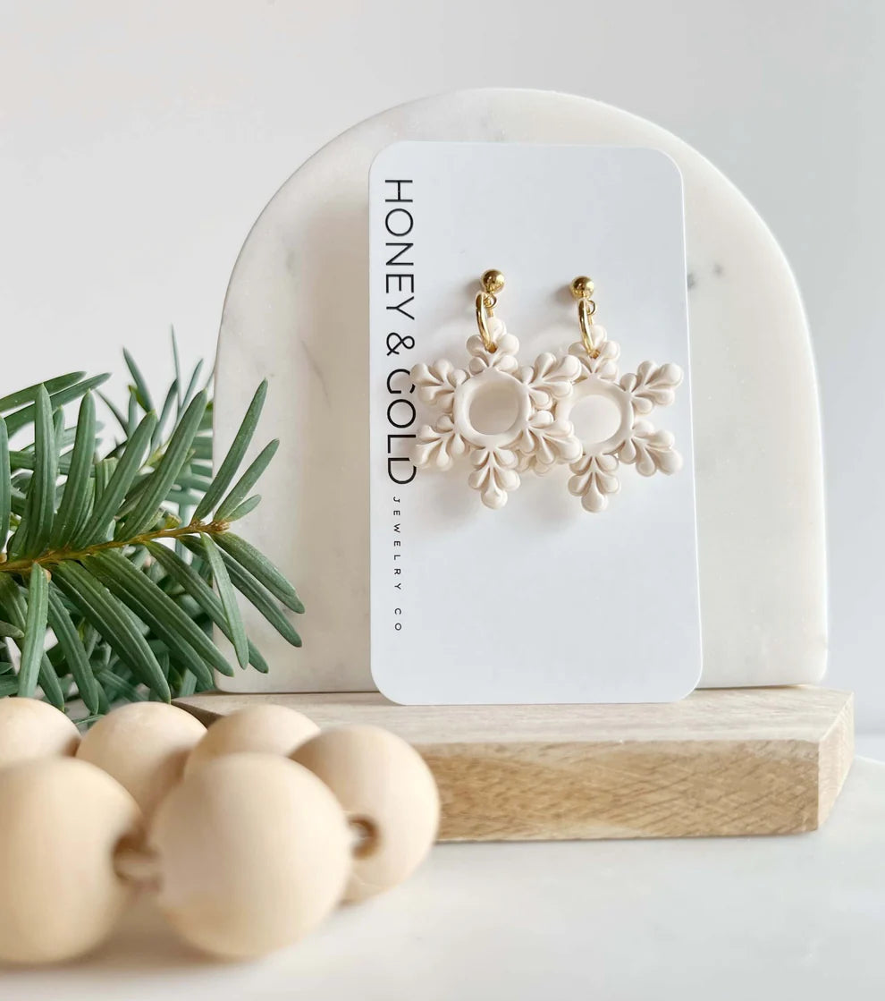 Honey & Gold Clay Dangle Earrings (Holiday)