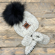 Load image into Gallery viewer, Piggy Knitty Newborn Hat &amp; Bootie Sets
