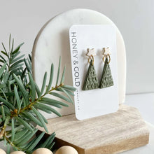 Load image into Gallery viewer, Honey &amp; Gold Clay Dangle Earrings (Holiday)
