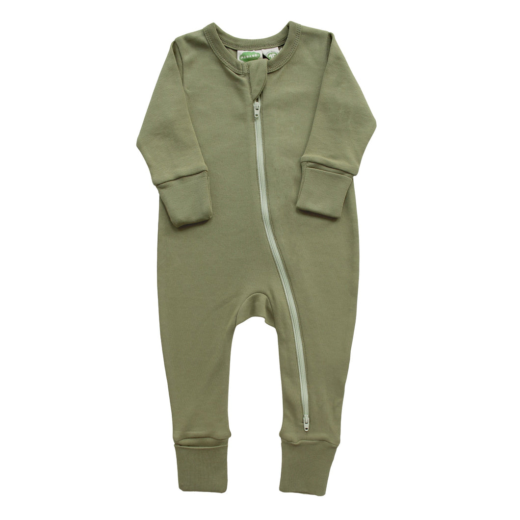 Organic Essential Basic '2-Way' Zipper Romper - Long Sleeve