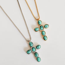 Load image into Gallery viewer, Choosin' Texas Turquoise Cross Necklcce
