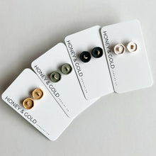 Load image into Gallery viewer, Honey &amp; Gold Clay Studs
