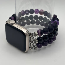 Load image into Gallery viewer, Purple Striped Agate, Obsidian and Purple Larvikite
