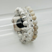 Load image into Gallery viewer, White Howlite, Crystal Quartz and Crazy Lace Agate - Medium
