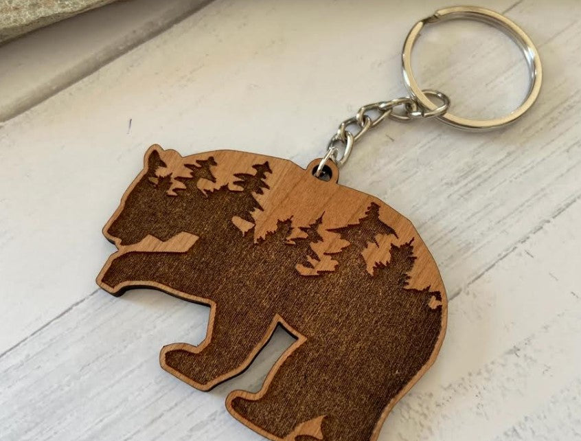 Wooden Engraved Keychain