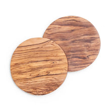 Load image into Gallery viewer, Hand-Carved Olive Wood Coasters (2 Pack)
