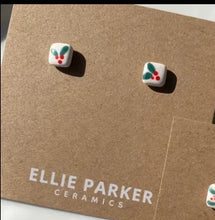 Load image into Gallery viewer, Holiday Ceramic Stud Earrings
