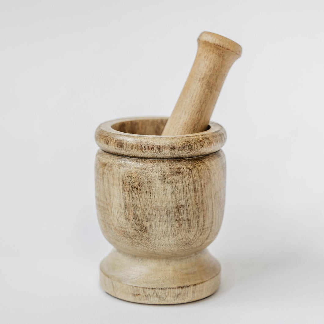 Wooden Mortar & Pestle