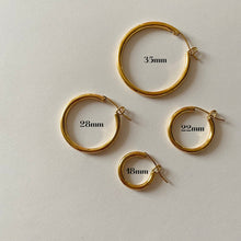 Load image into Gallery viewer, Minimal Gold Hoops
