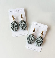 Load image into Gallery viewer, Honey &amp; Gold Clay Dangle Earrings
