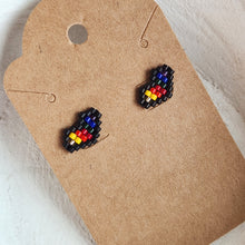 Load image into Gallery viewer, Indigenous Hand Beaded Heart Studs
