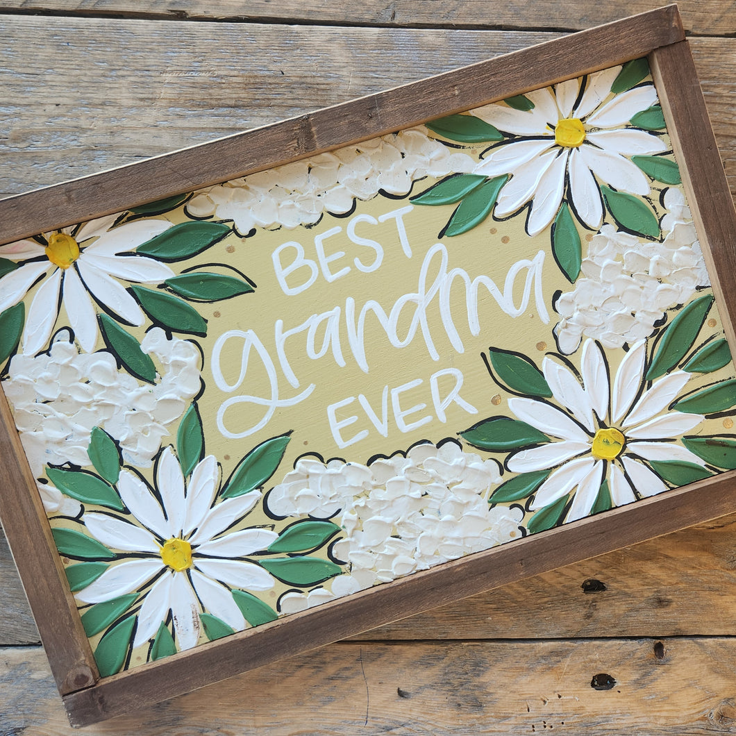 Handpainted Floral Art Framed - Mothers Day