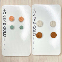 Load image into Gallery viewer, Honey &amp; Gold Clay Studs
