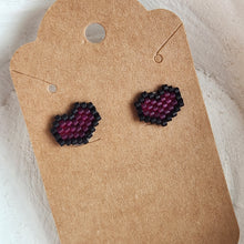 Load image into Gallery viewer, Indigenous Hand Beaded Heart Studs
