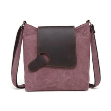 Load image into Gallery viewer, Canvas Shoulder Bag With Leather Trim (SB538)
