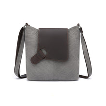 Load image into Gallery viewer, Canvas Shoulder Bag With Leather Trim (SB538)
